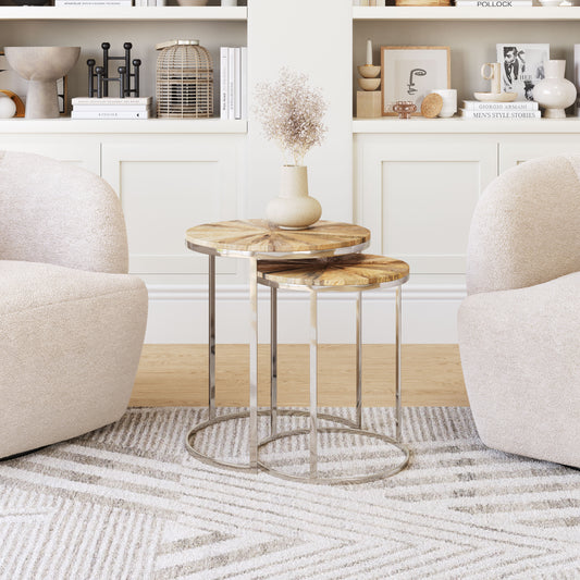 Nesting Table Set (2-Piece) Natural - Elegant & Durable Dining Table for Stylish Spaces