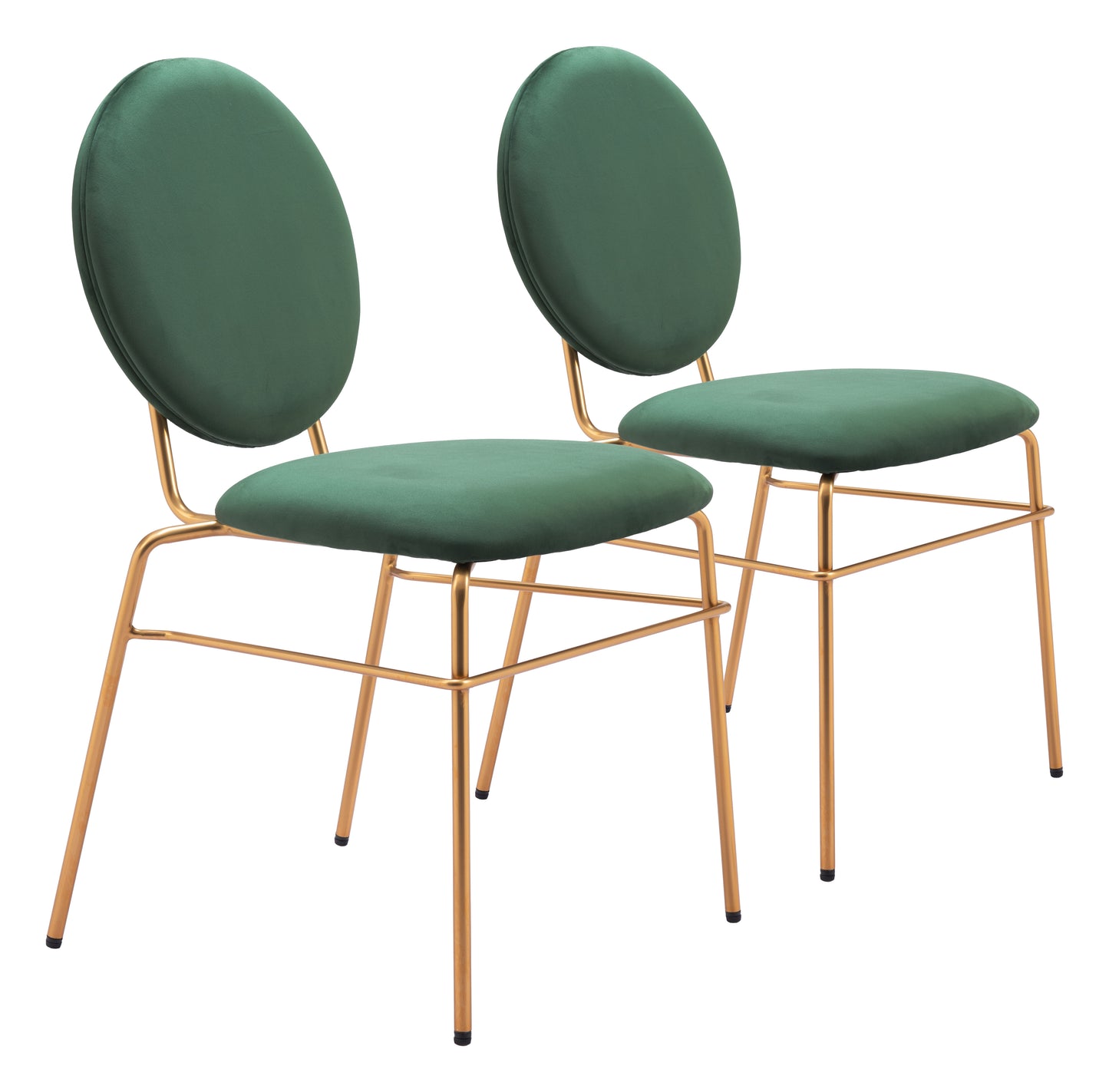 Chaise de salle à manger Odessa (lot de 2) Vert et or