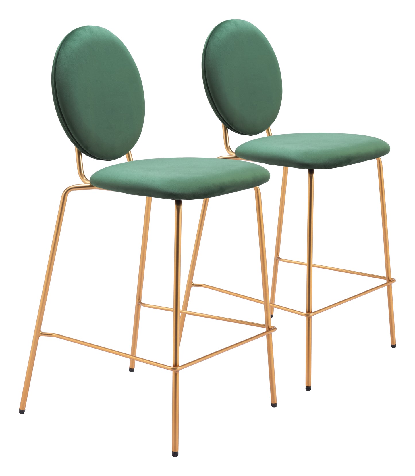 Counter Stool (Set of 2) Green & Gold - Premium Quality & Stylish Design for Your Home