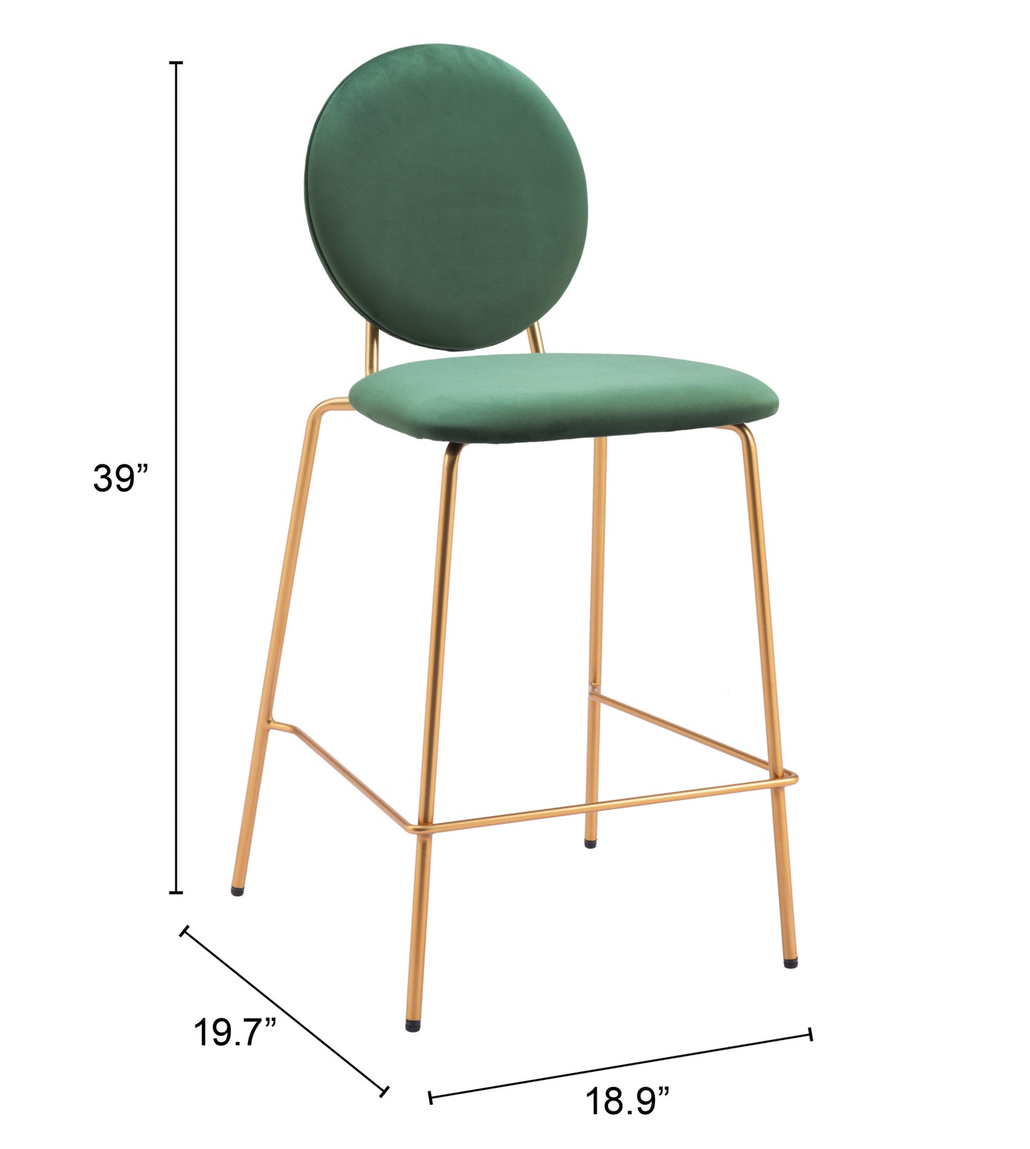 Counter Stool (Set of 2) Green & Gold - Premium Quality & Stylish Design for Your Home