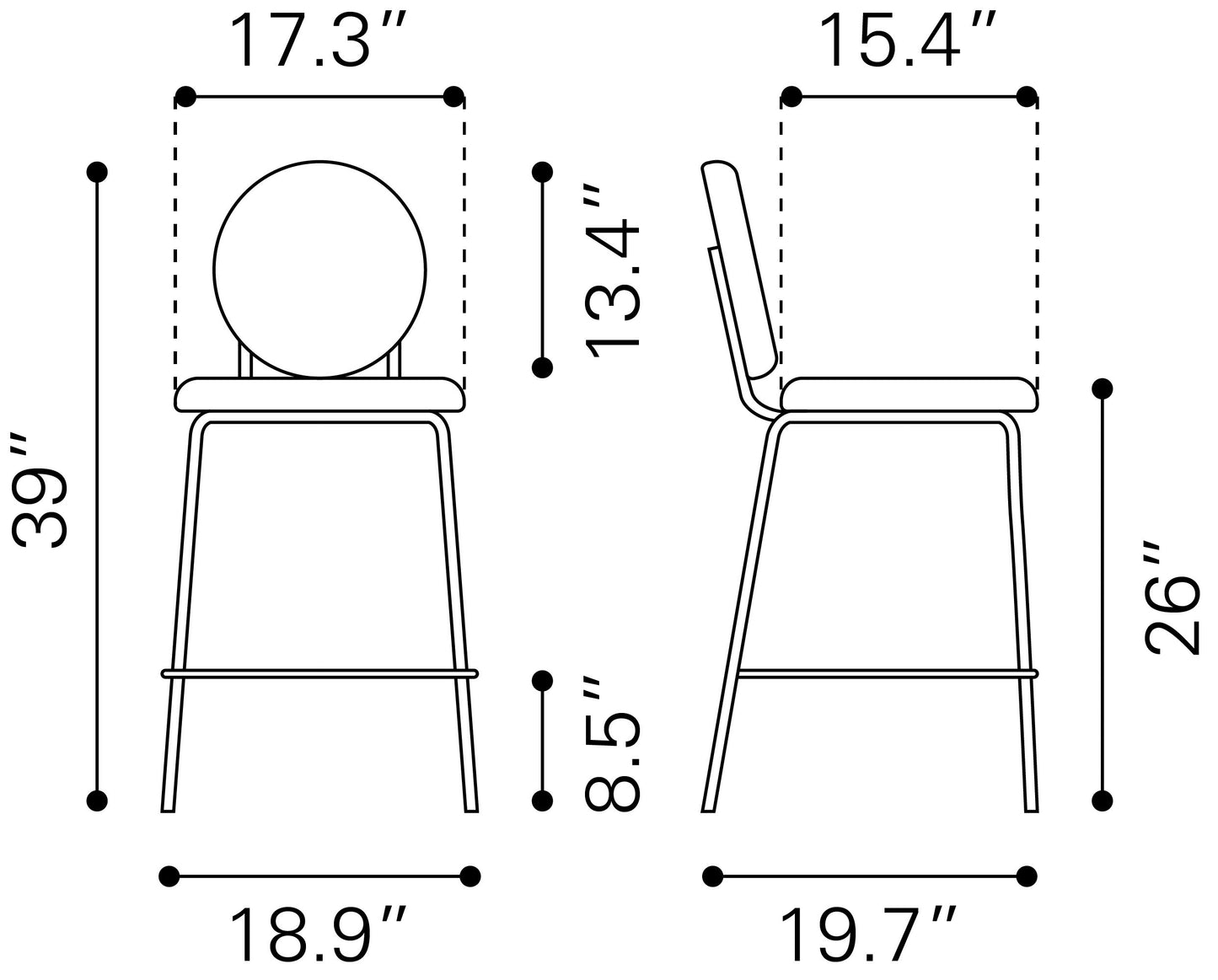 Counter Stool (Set of 2) Green & Gold - Premium Quality & Stylish Design for Your Home