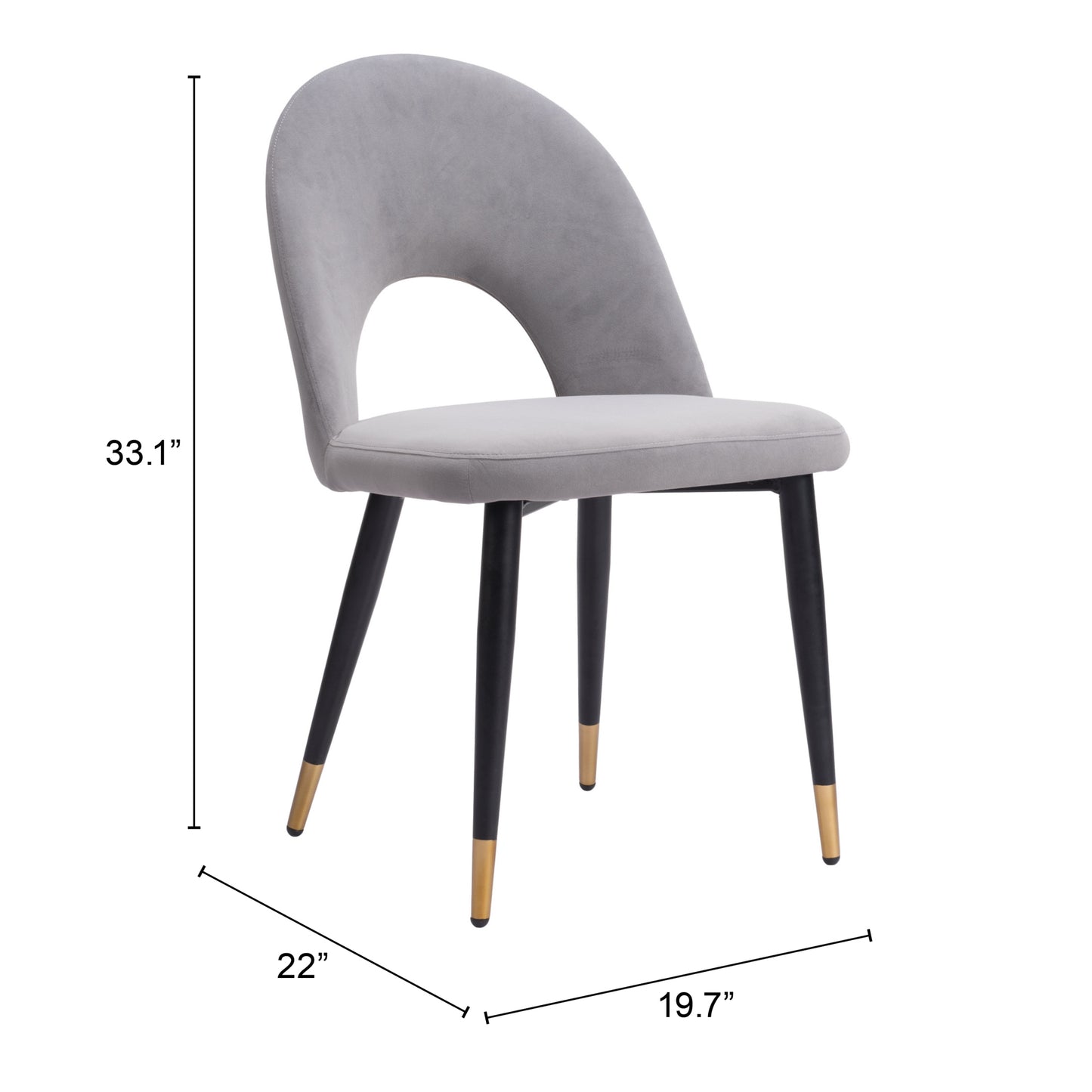 Juego de 2 sillas de comedor grises: asientos modernos y ergonómicos para el hogar y la oficina
