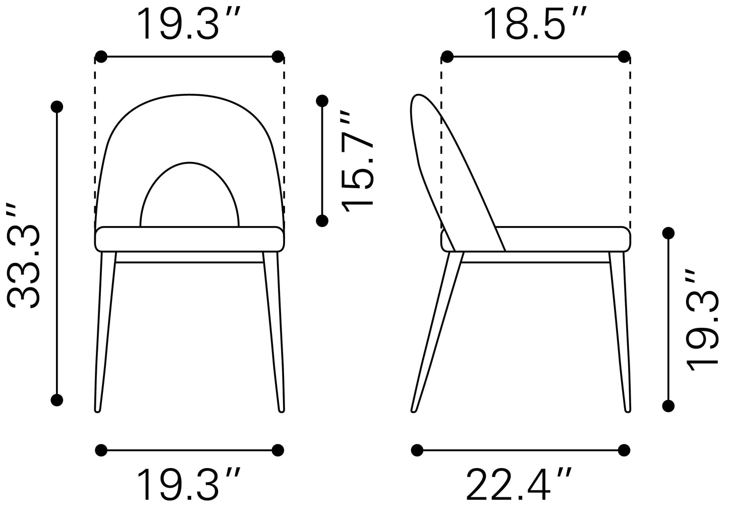 Juego de 2 sillas de comedor grises: asientos modernos y ergonómicos para el hogar y la oficina