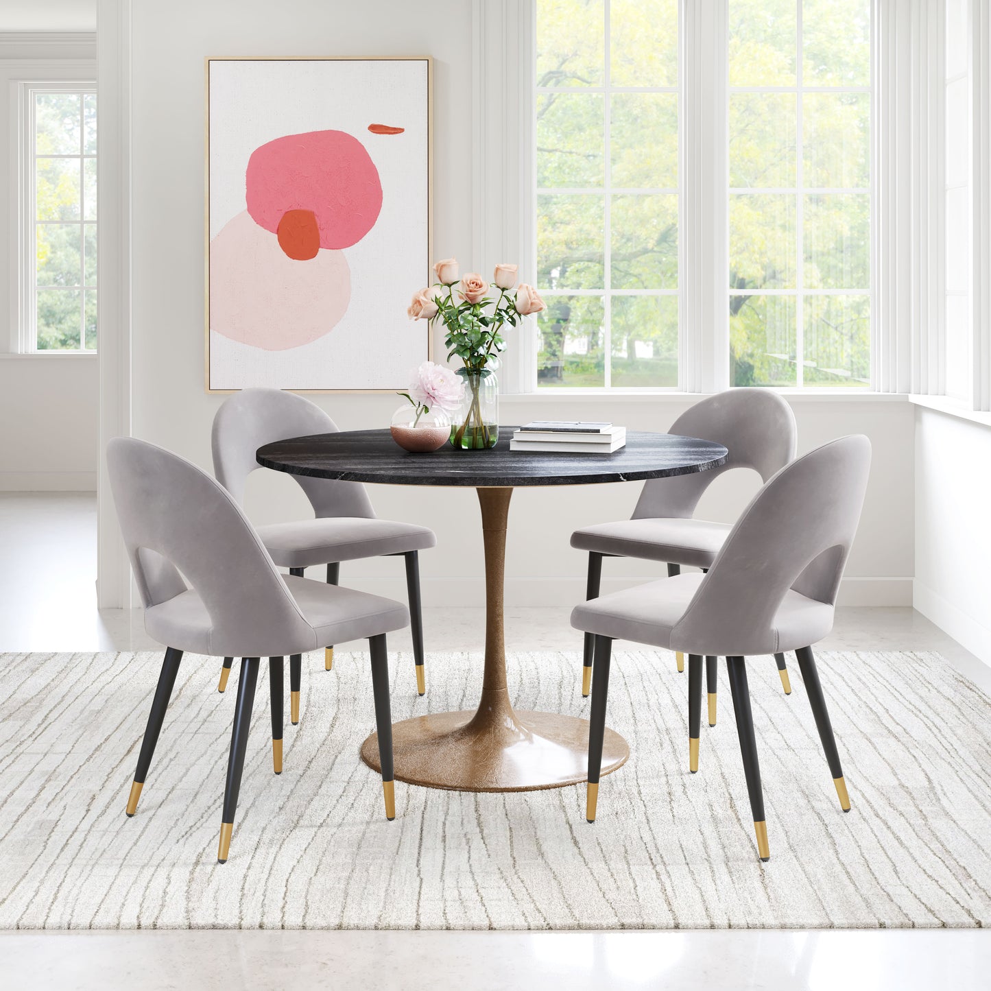 Juego de 2 sillas de comedor grises: asientos modernos y ergonómicos para el hogar y la oficina