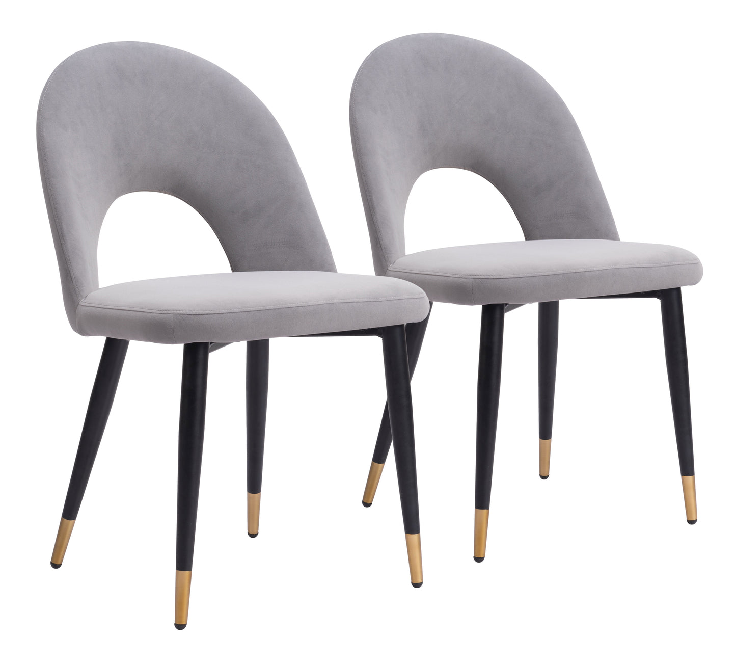 Juego de 2 sillas de comedor grises: asientos modernos y ergonómicos para el hogar y la oficina