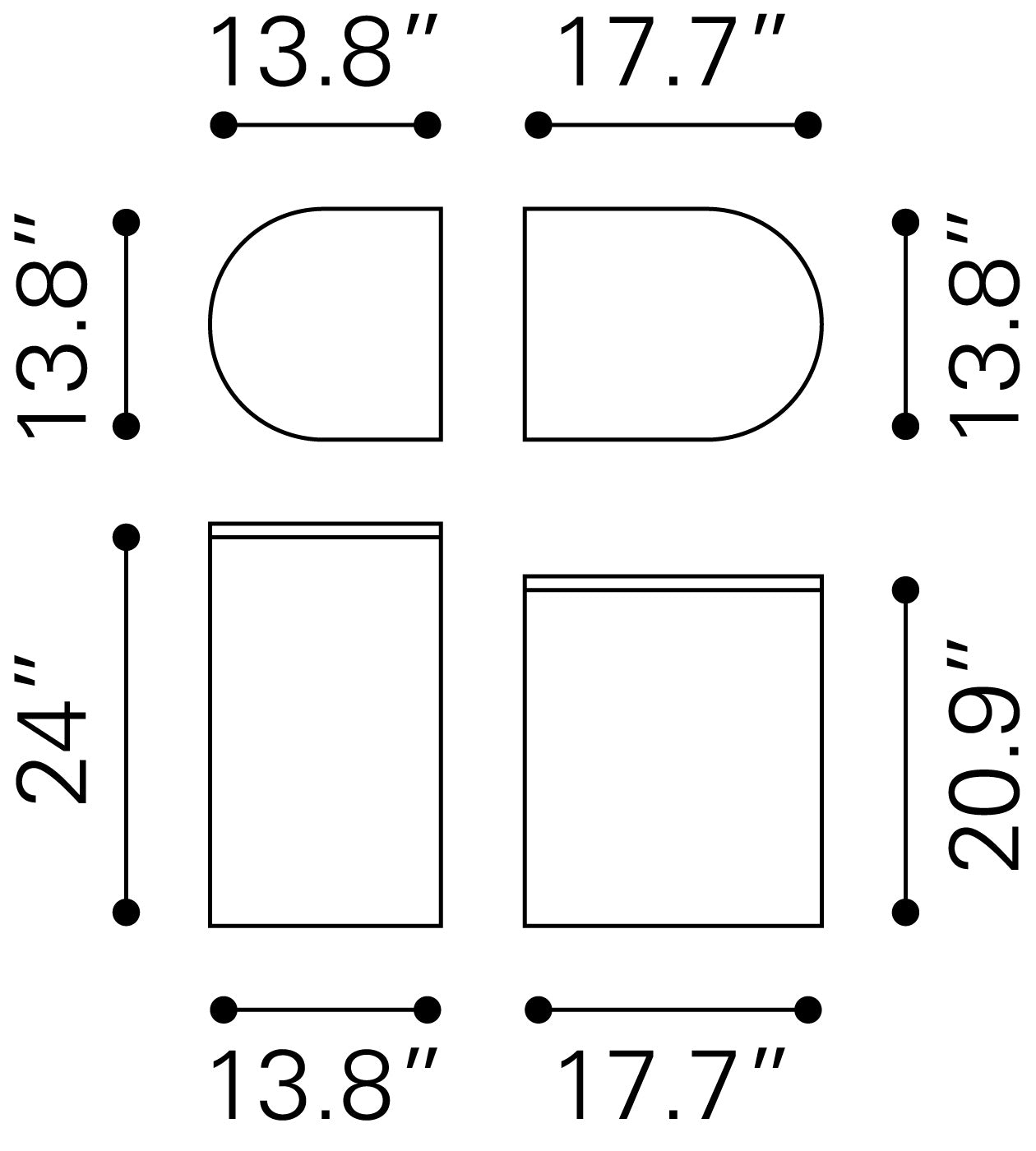 Side Table Set (2-Piece) White & Black - Elegant & Durable Dining Table for Stylish Spaces