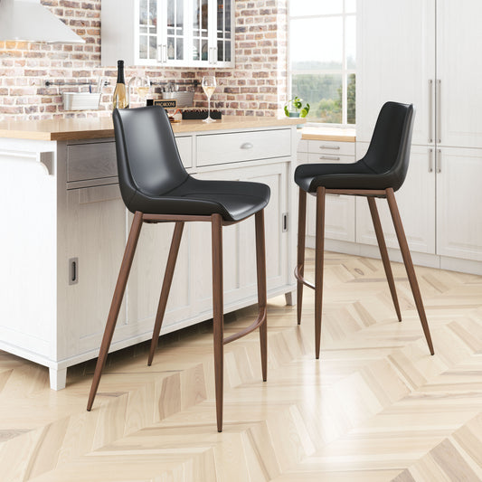 Barstool (Set of 2) Black & Walnut - Premium Quality & Stylish Design for Your Home
