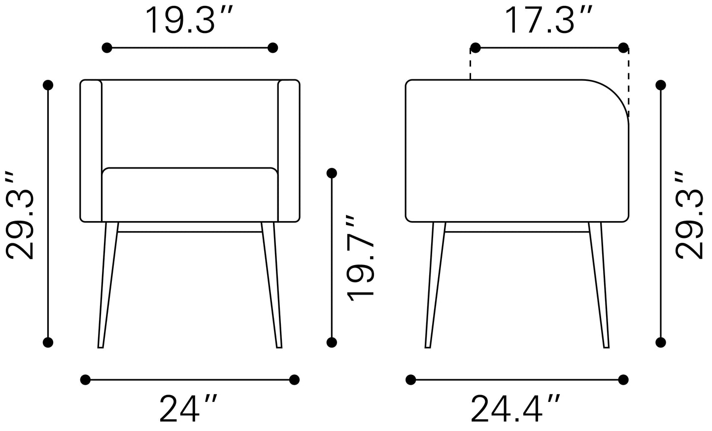 Dining Chair Brown - Modern & Ergonomic Seating for Home & Office