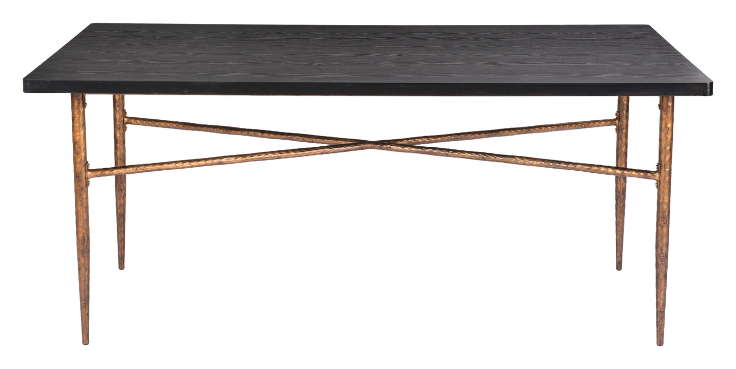 Table à manger Nida noire et bronze