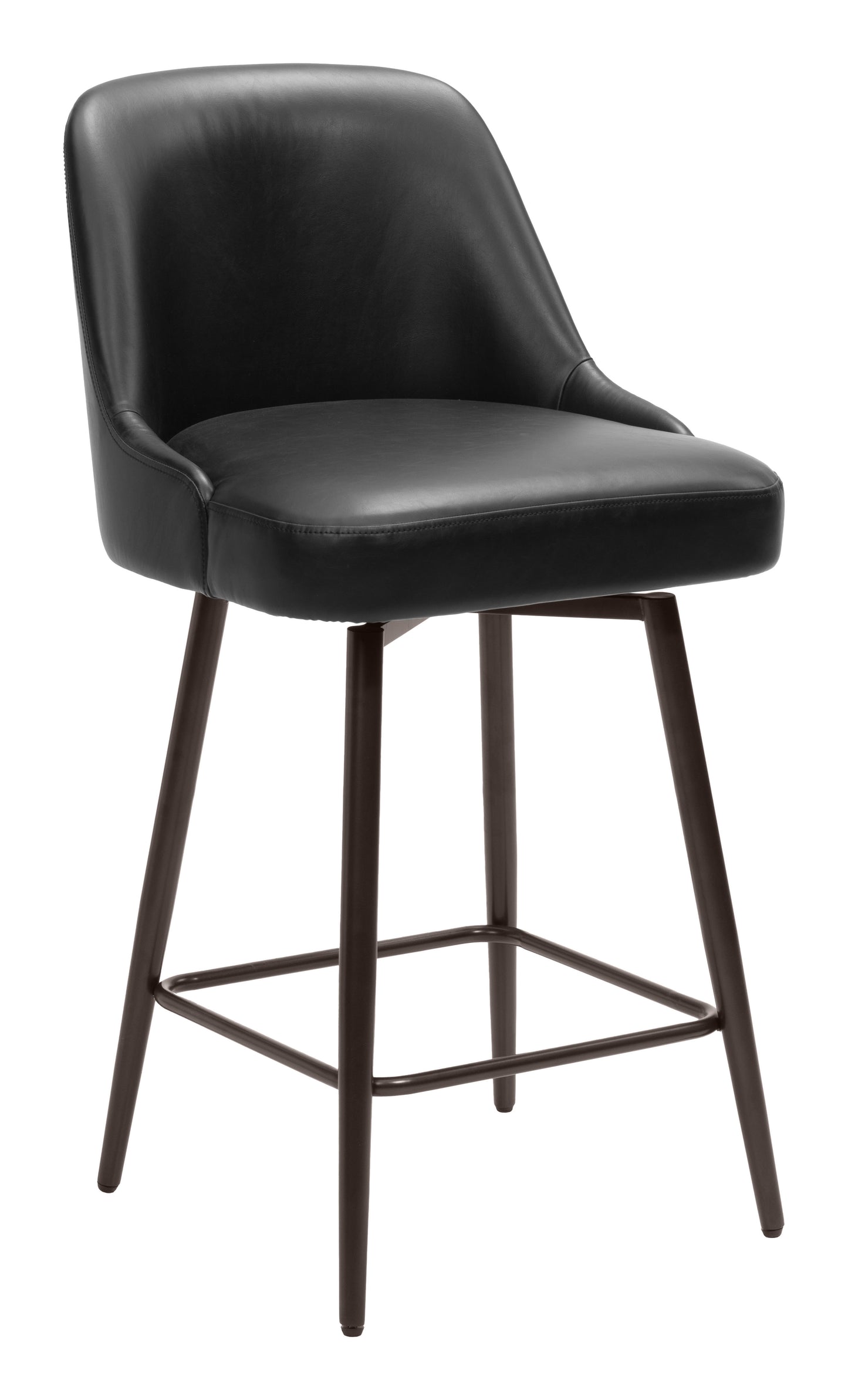 Tabouret de bar pivotant Keppel noir et bronze