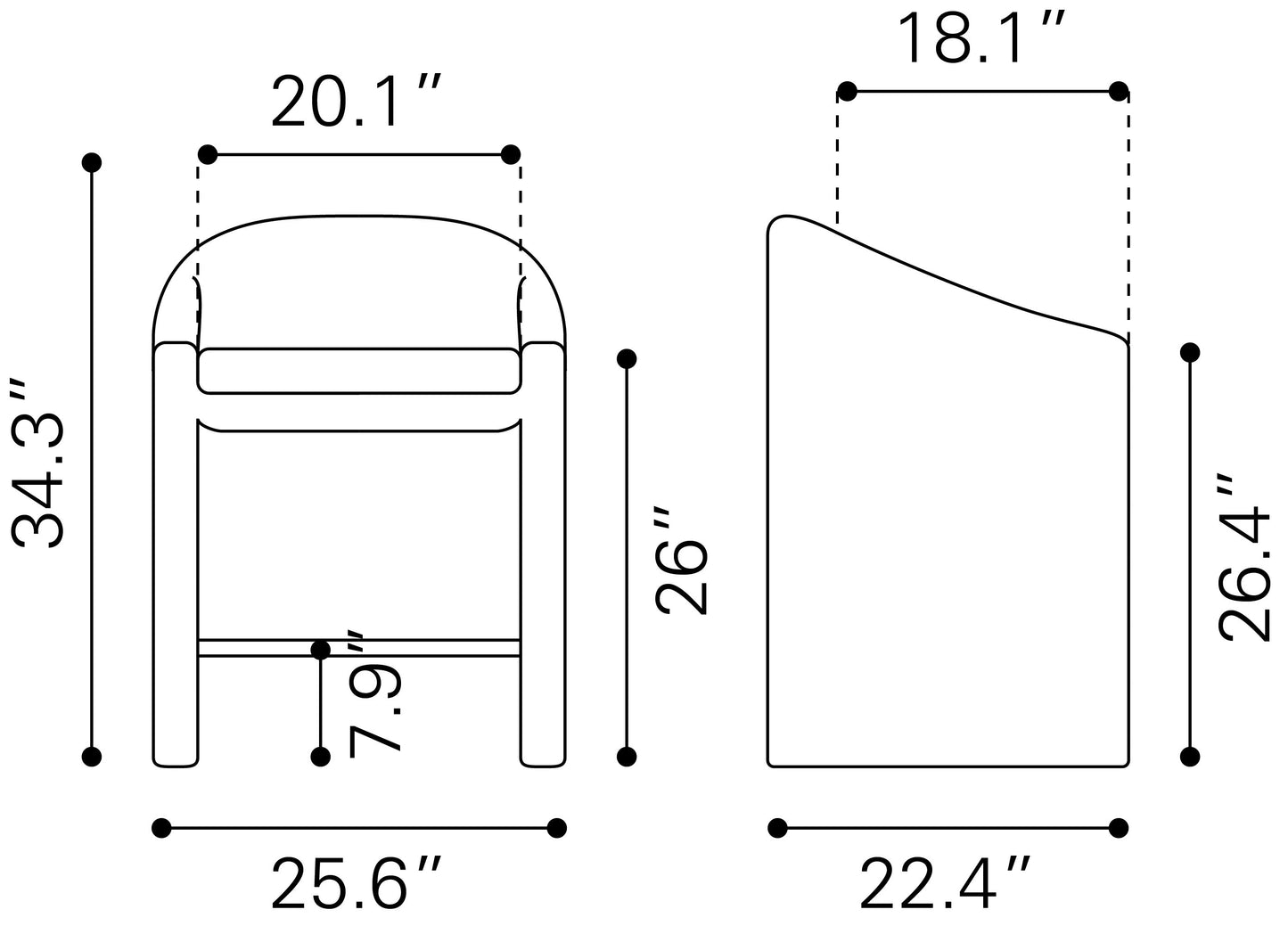 Tabouret de bar Emas gris nuit