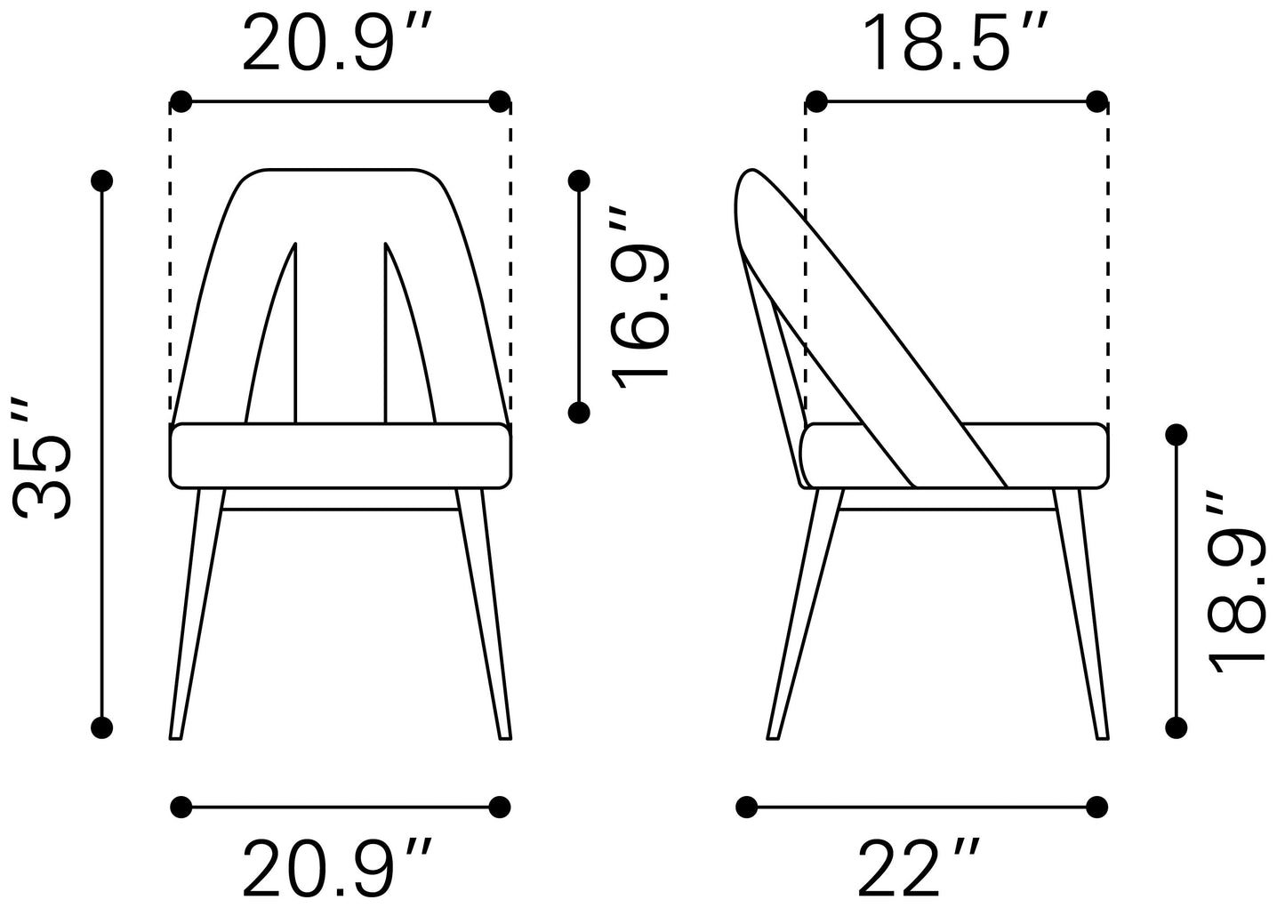 Chaise de salle à manger Artus grise
