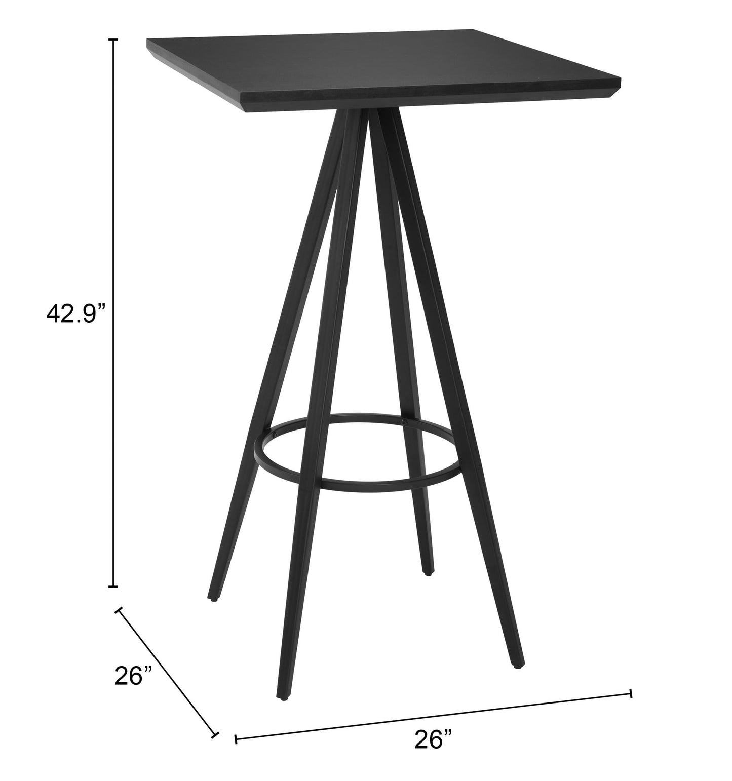 Table de bar Tinos noire