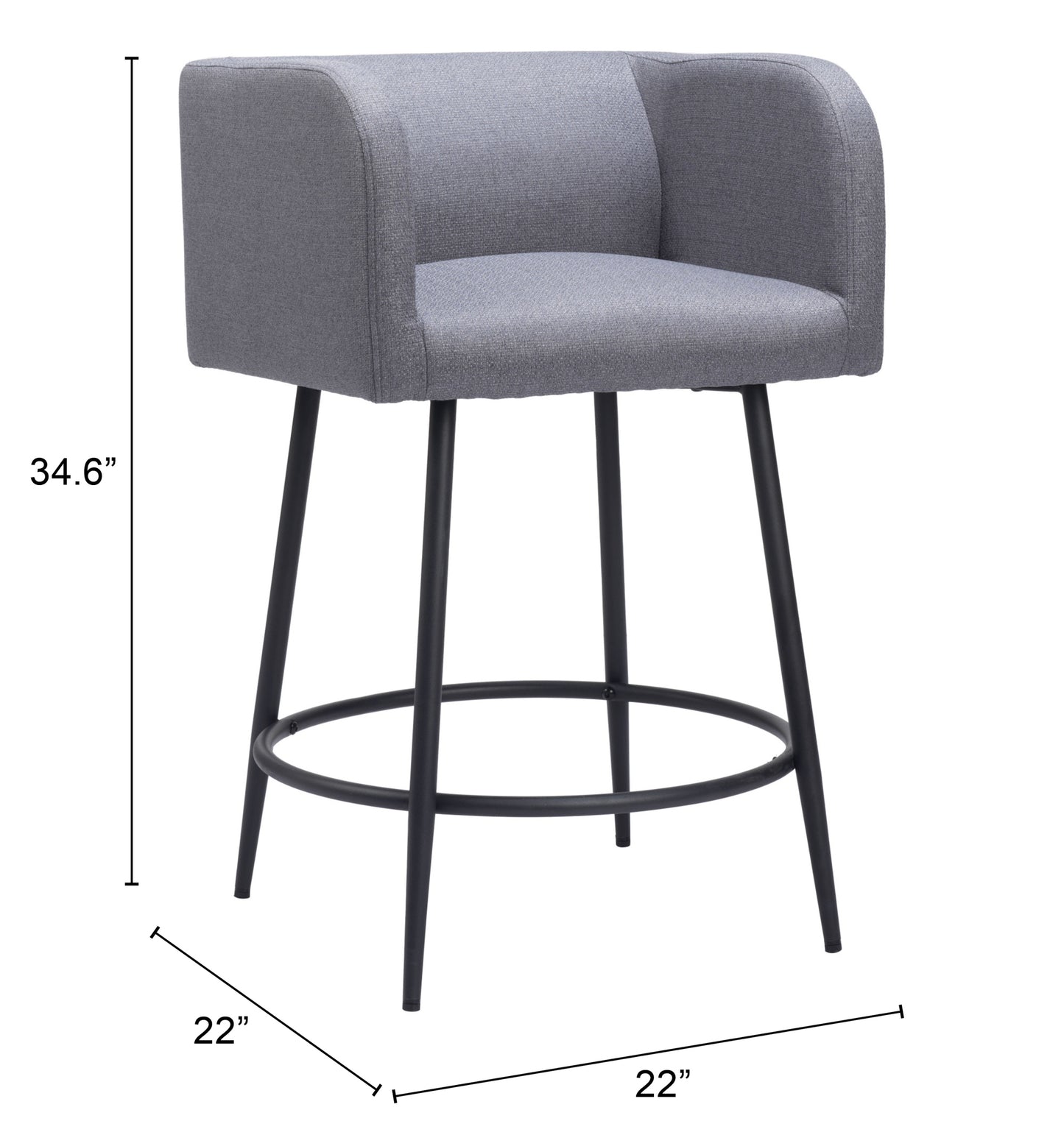 Tabouret de bar Horbat (lot de 2) gris
