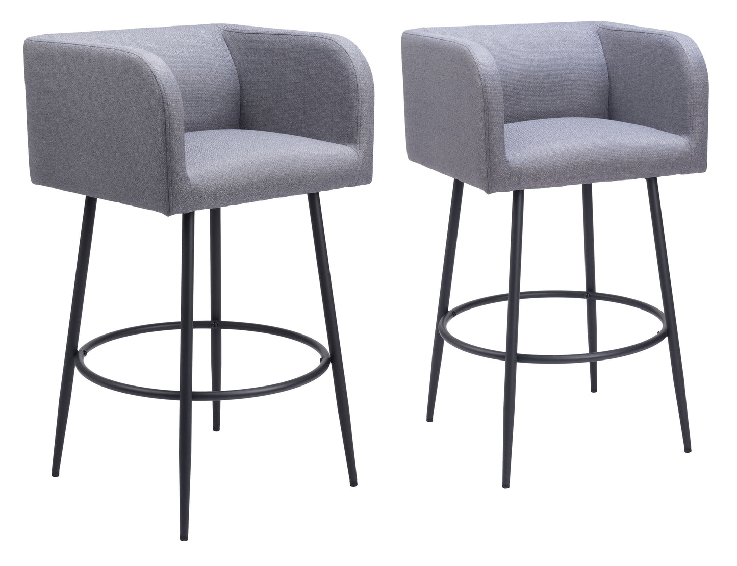 Juego de 2 taburetes de bar en gris: calidad superior y diseño elegante para tu hogar.