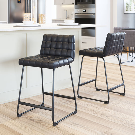 Tabouret de bar Pago (lot de 2) noir
