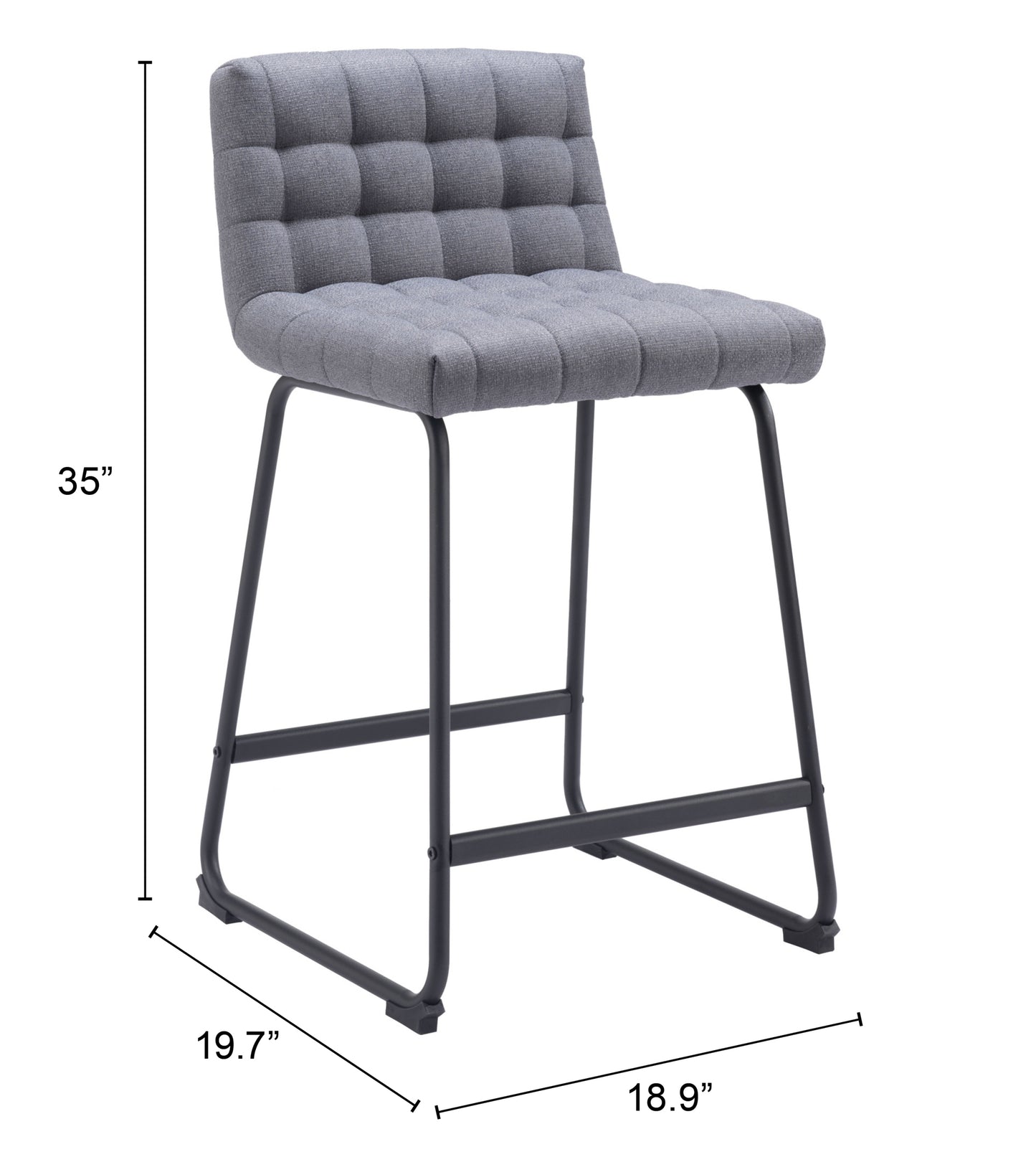 Tabouret de bar Pago (lot de 2) gris