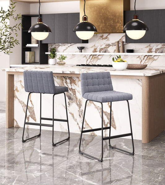 Tabouret de bar Pago (lot de 2) Gris