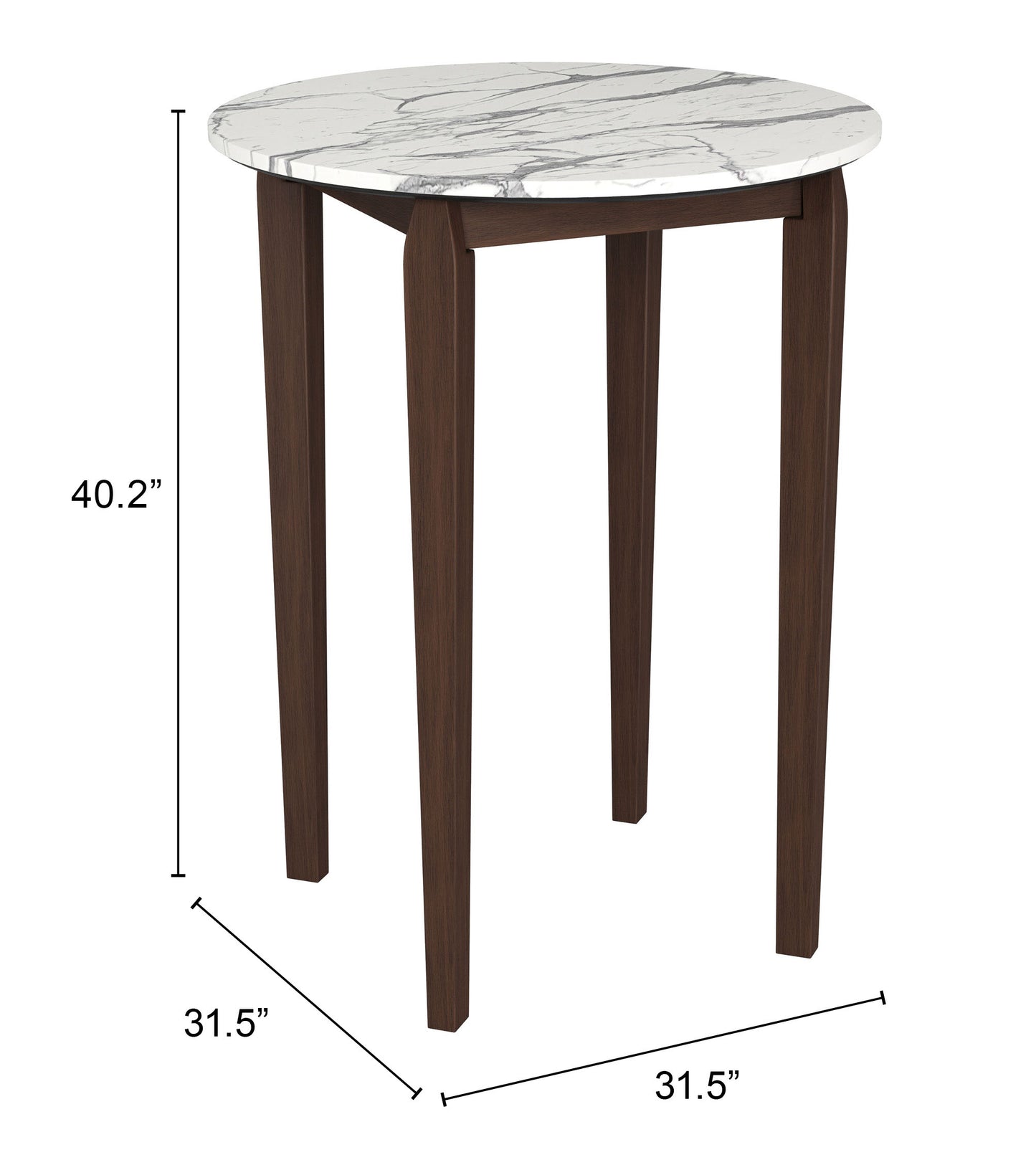 Table de bar Vernon blanche