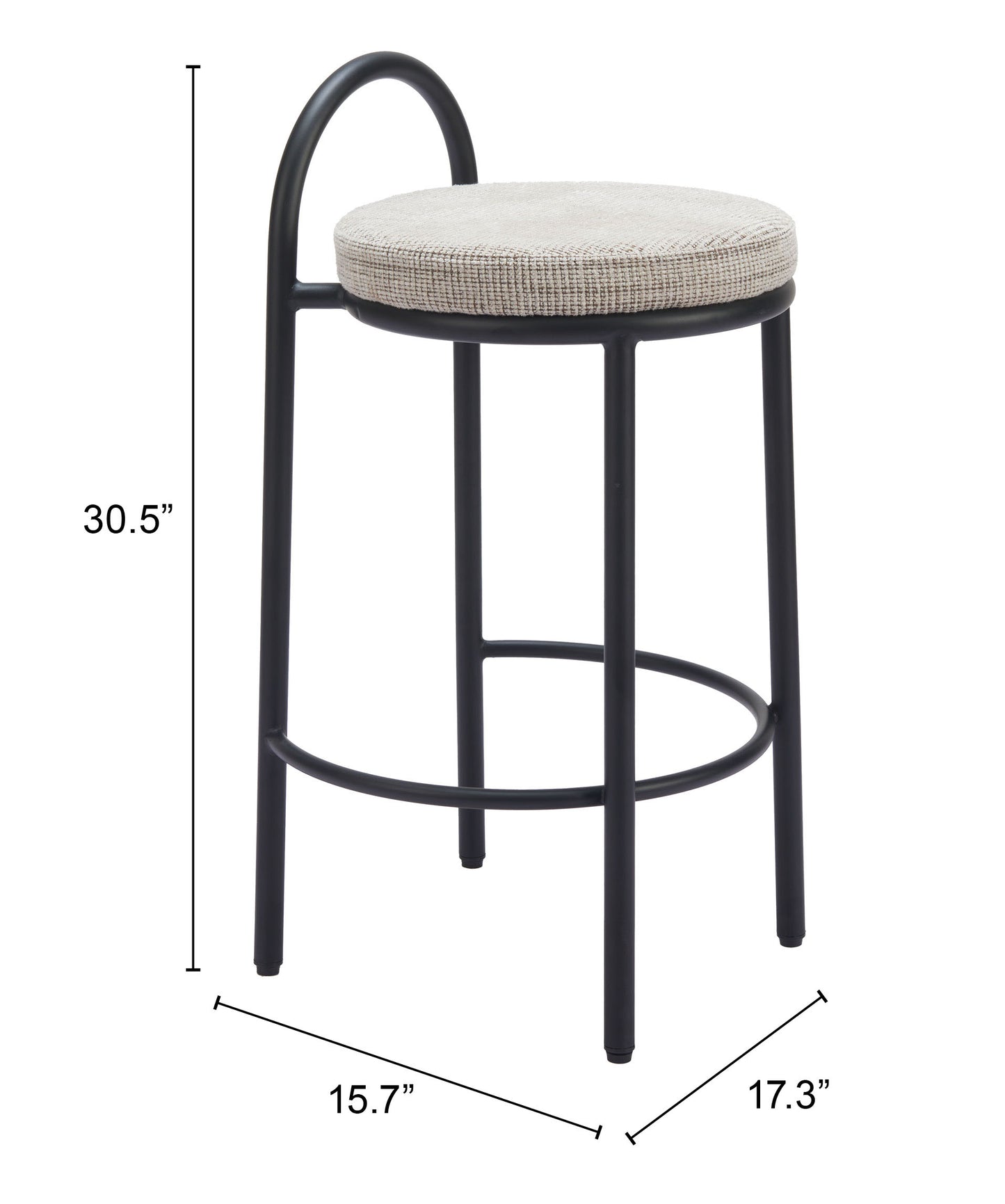 Tabouret de bar en sisal (lot de 2) Tweed beige