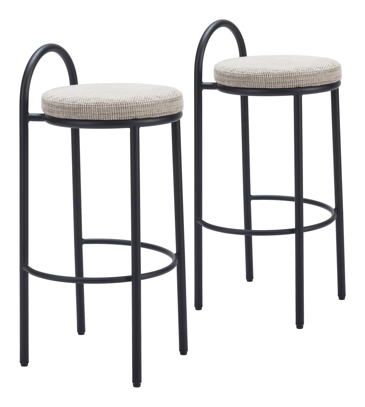 Tabouret de bar en sisal (lot de 2) Tweed beige