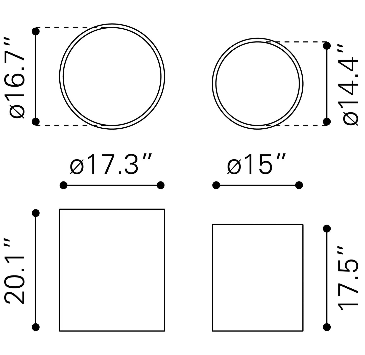 Ensemble de tables d'appoint Reden (2 pièces) Argent
