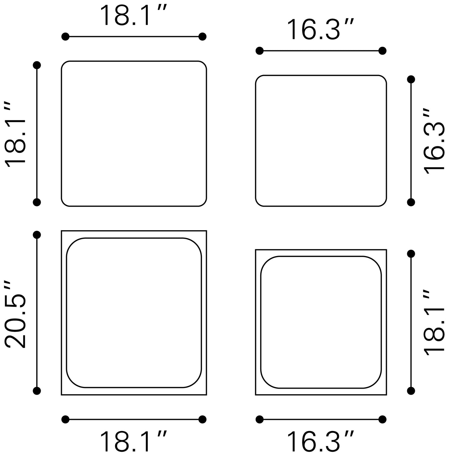 Juego de mesa auxiliar (2 piezas) multicolor: mesa de comedor elegante y duradera para espacios con estilo