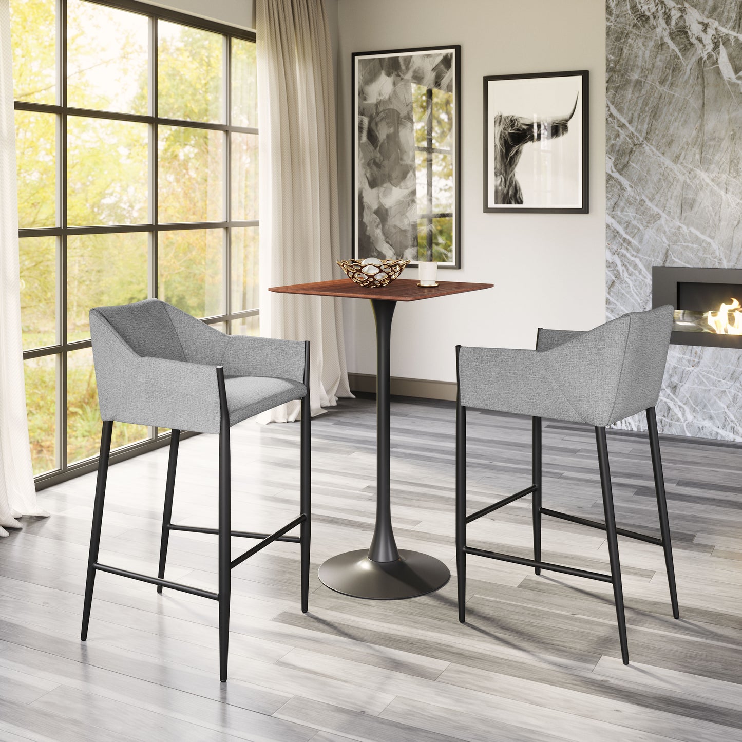 Taburete de bar gris pizarra: calidad superior y diseño elegante para su hogar