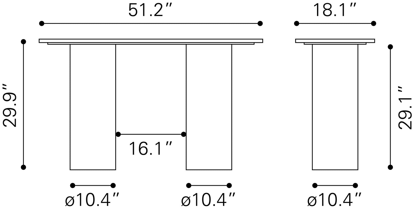 Console Table White & Black - Elegant & Durable Dining Table for Stylish Spaces