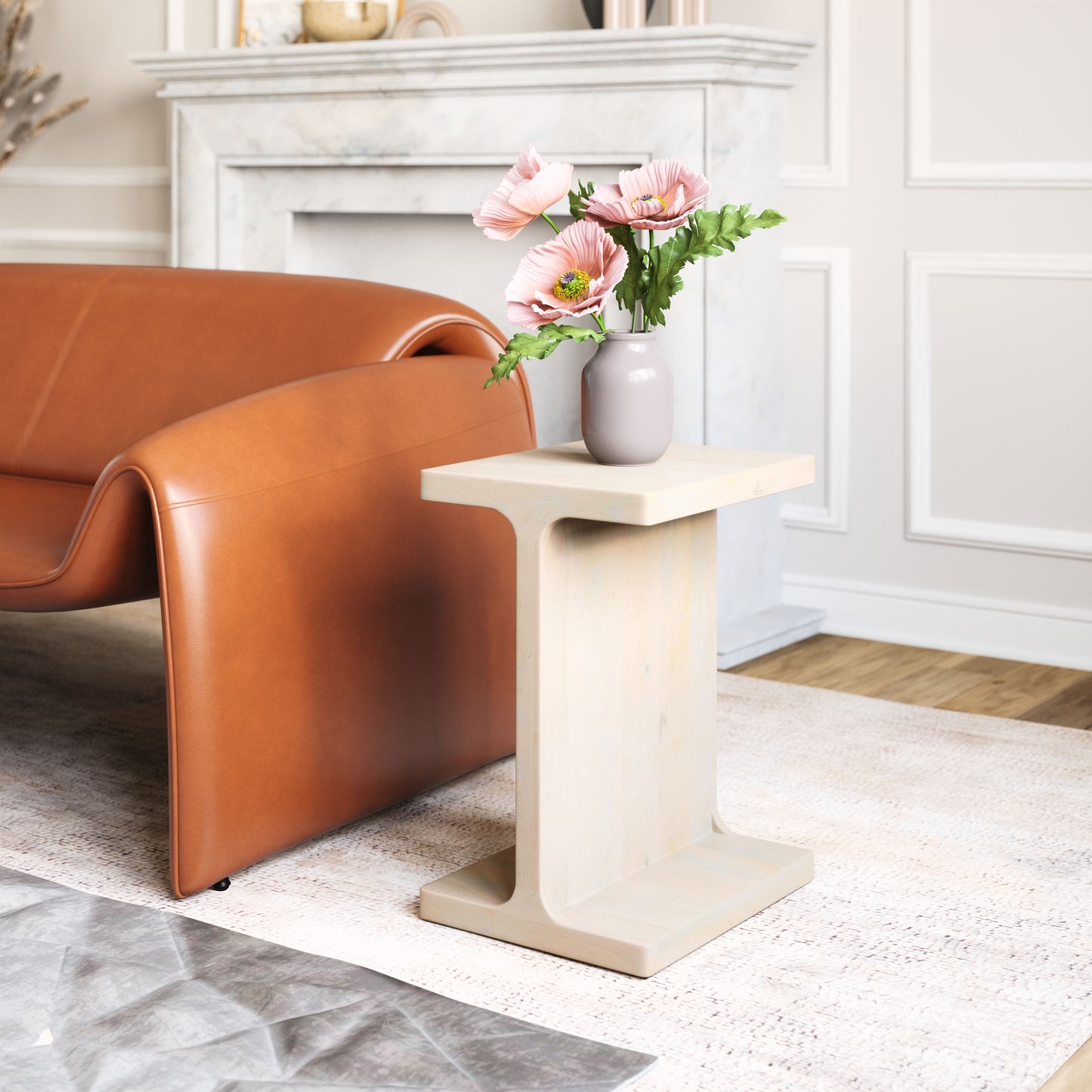 Mesa auxiliar natural: mesa de comedor elegante y duradera para espacios con estilo