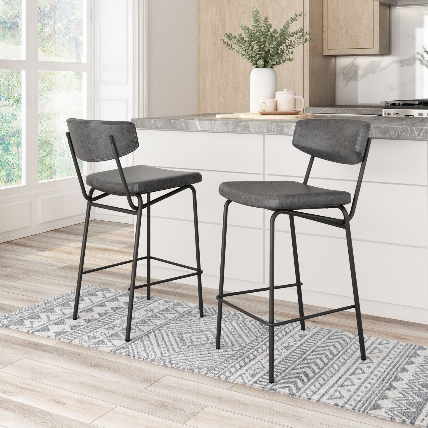 Counter Stool (Set of 2) Vintage Black - Premium Quality & Stylish Design for Your Home