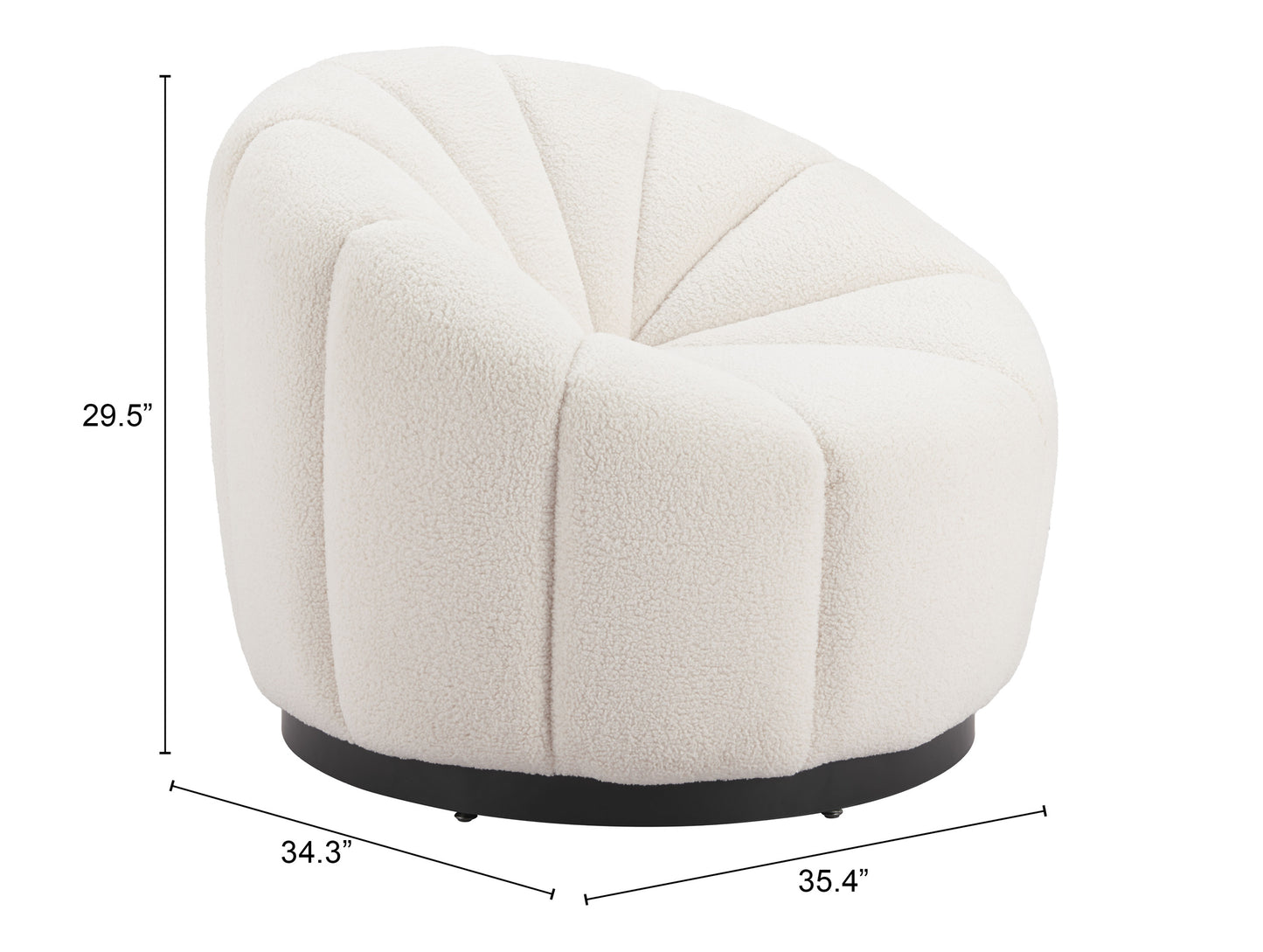Fauteuil d'appoint Bhoutan Crème