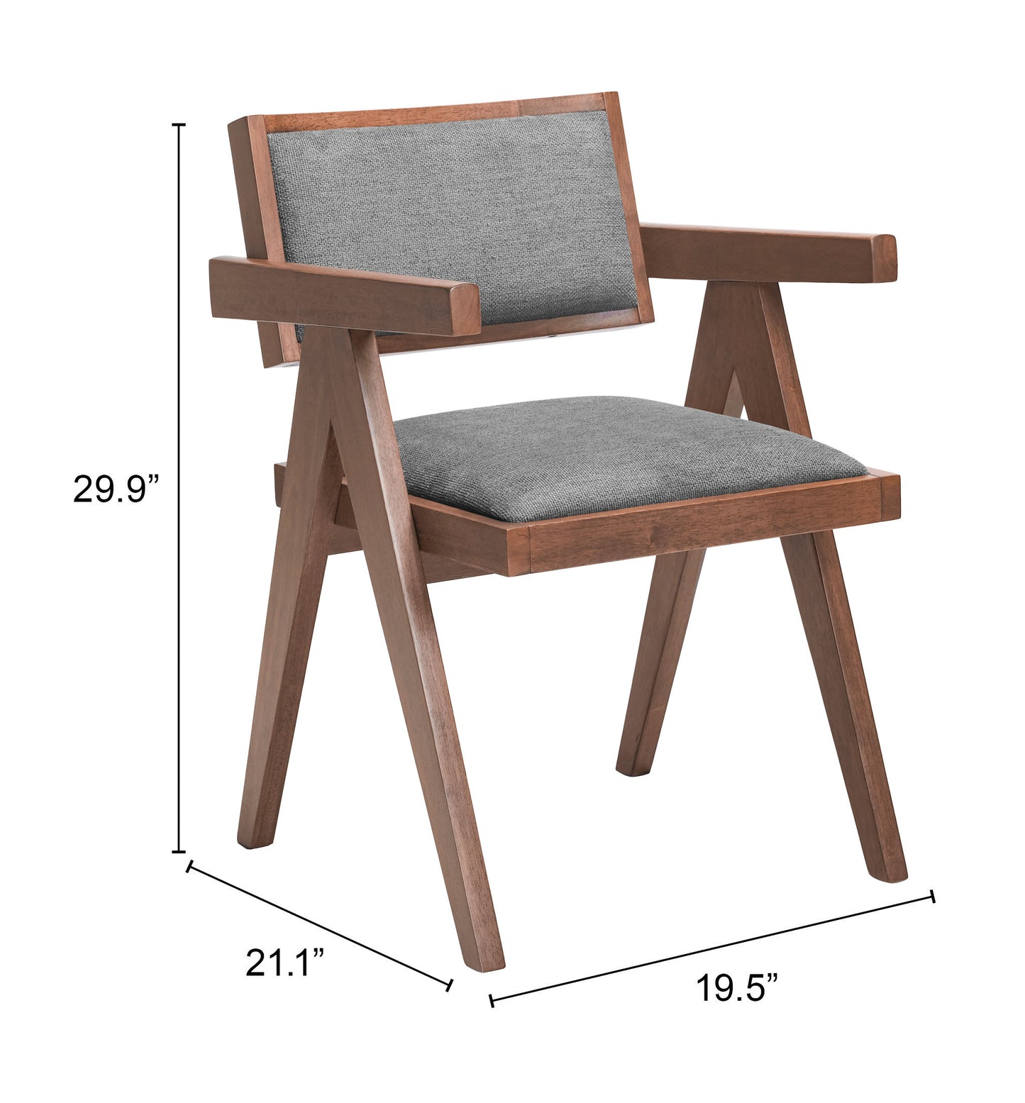 Dining Chair (Set of 2) Gray & Walnut - Modern & Ergonomic Seating for Home & Office