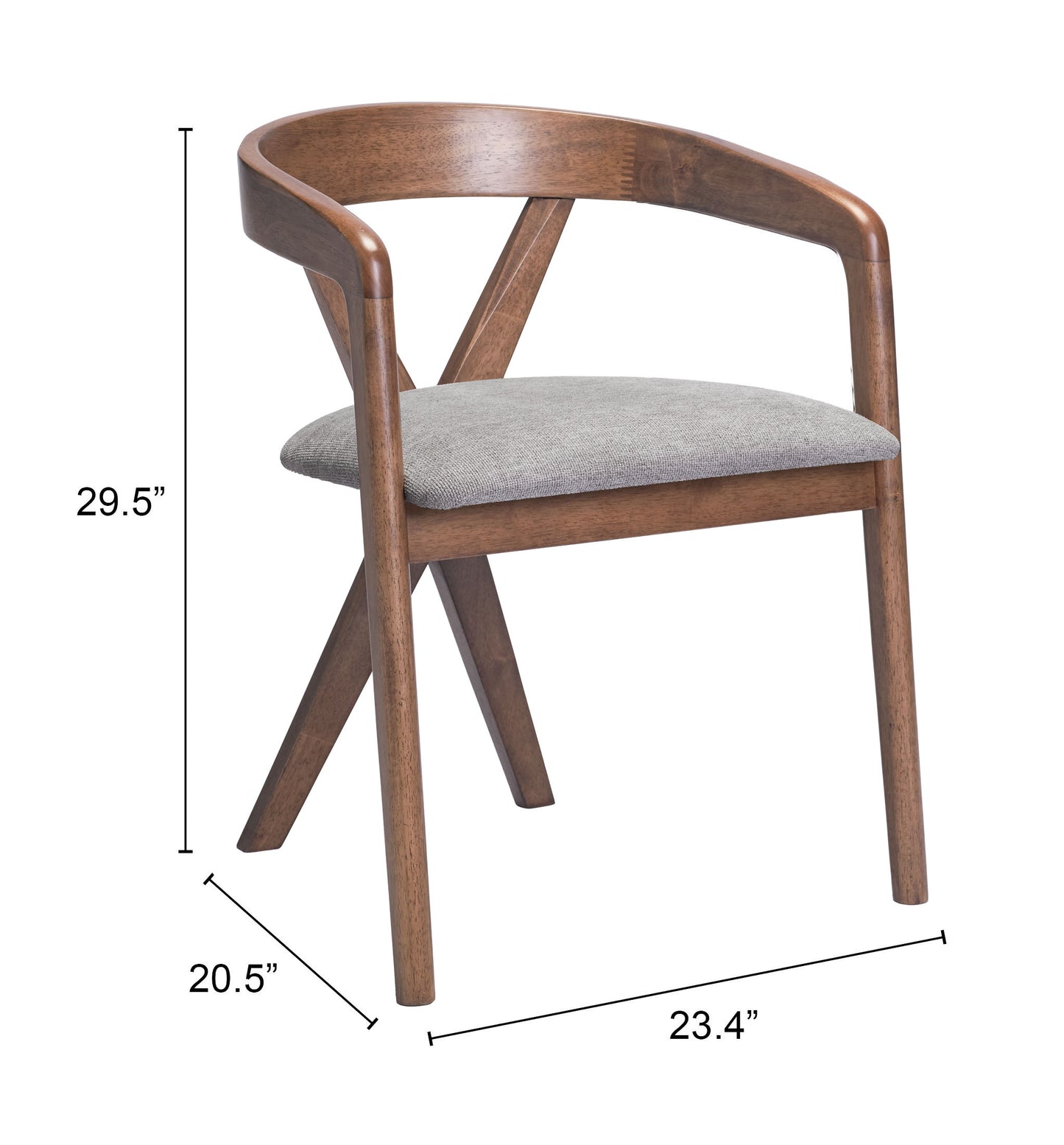 Silla de comedor gris paloma y nogal: asiento moderno y ergonómico para el hogar y la oficina