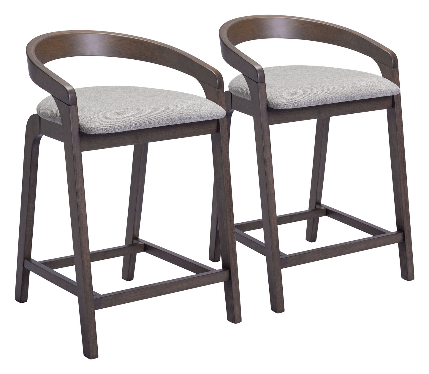 Juego de 2 taburetes de bar en gris paloma y espresso: calidad superior y diseño elegante para tu hogar.