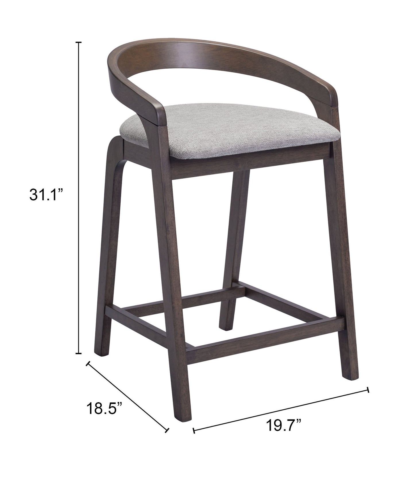 Juego de 2 taburetes de bar en gris paloma y espresso: calidad superior y diseño elegante para tu hogar.