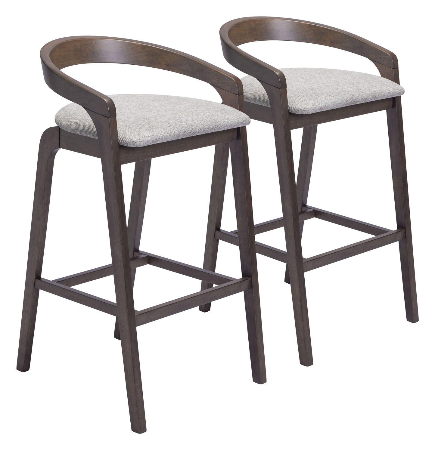 Juego de 2 taburetes de bar en gris paloma y espresso: calidad superior y diseño elegante para tu hogar.