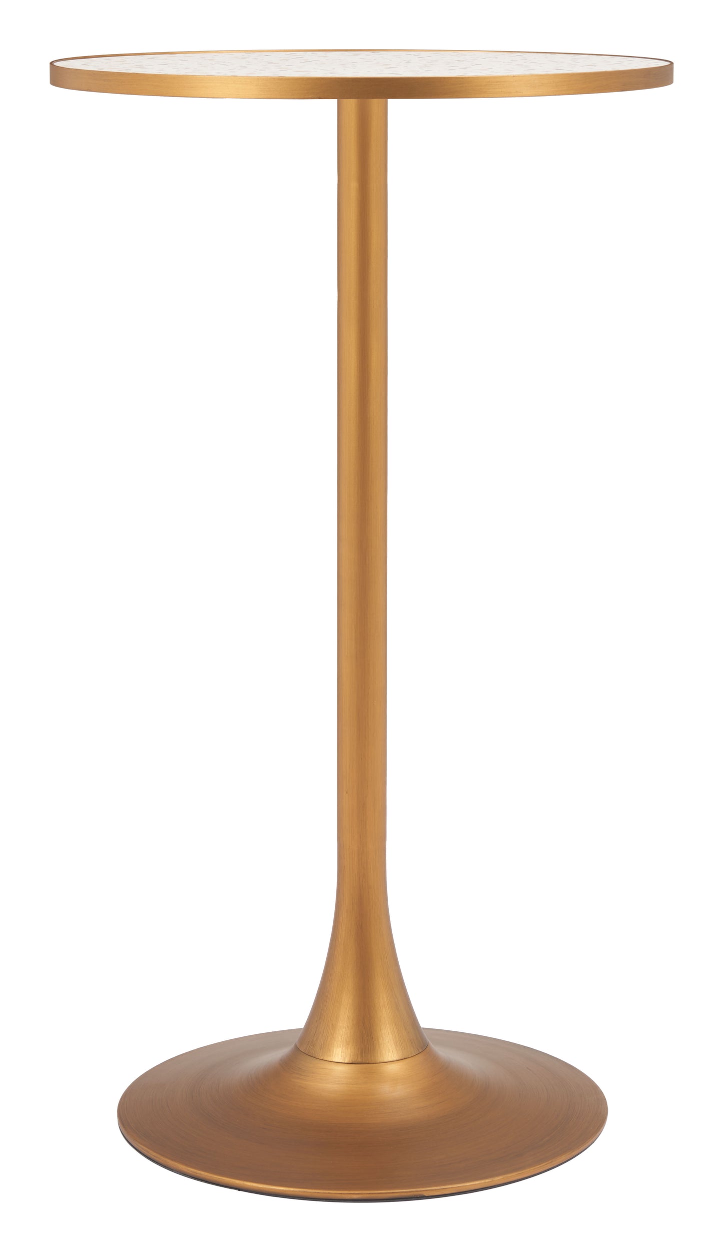 Mesa de bar beige y dorada: mesa de comedor elegante y duradera para espacios con estilo