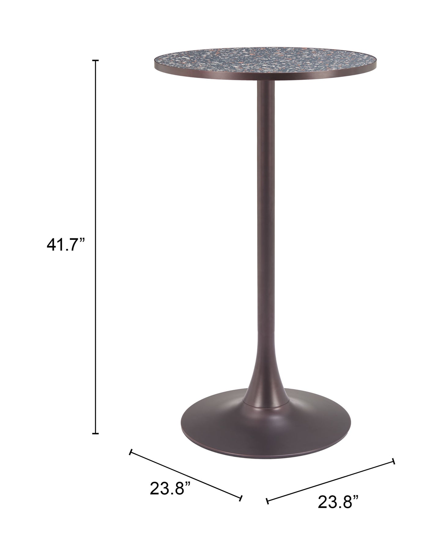 Mesa de bar negra y bronce: mesa de comedor elegante y duradera para espacios con estilo