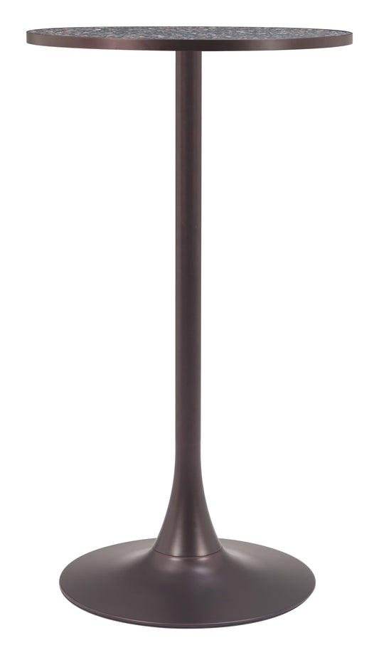 Mesa de bar negra y bronce: mesa de comedor elegante y duradera para espacios con estilo