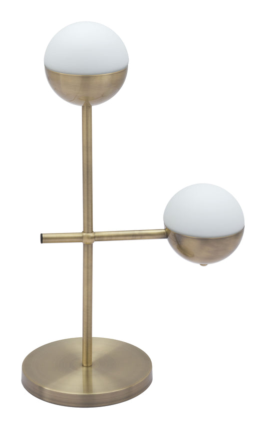 Lampe de table Waterloo blanche et bronze
