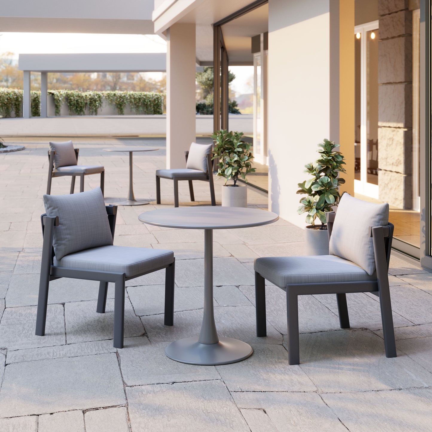 Mesa de comedor gris: elegante y duradera para espacios con estilo.