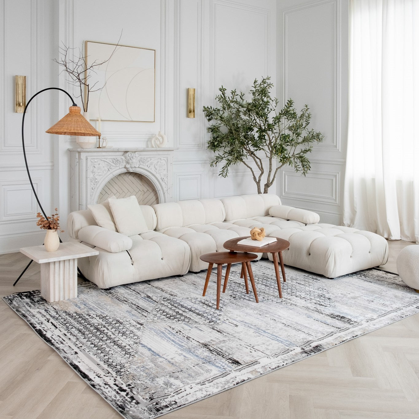 Alfombra Atlas Vintage Boho Gris