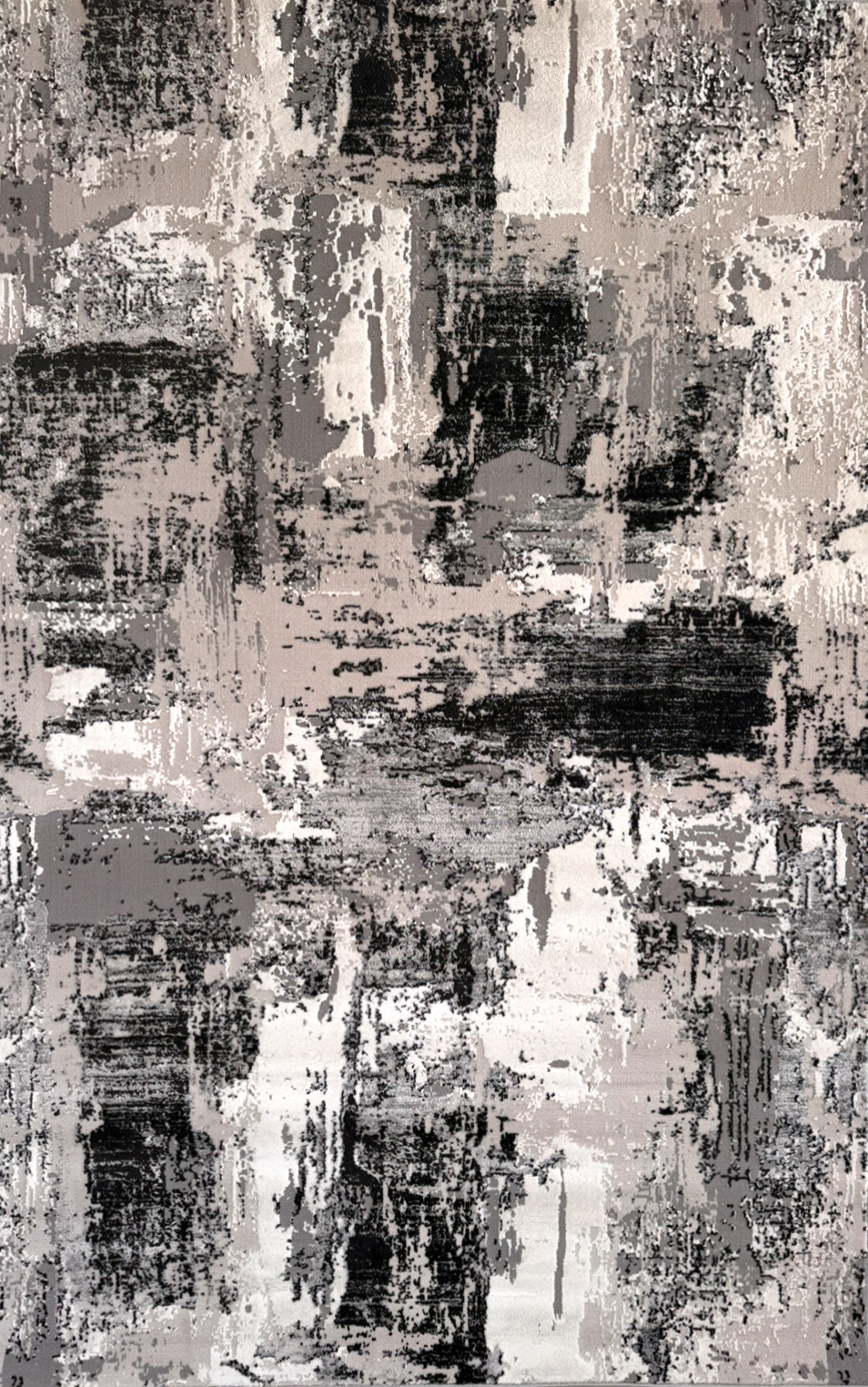 Tapis Axiom abstrait contemporain gris et noir