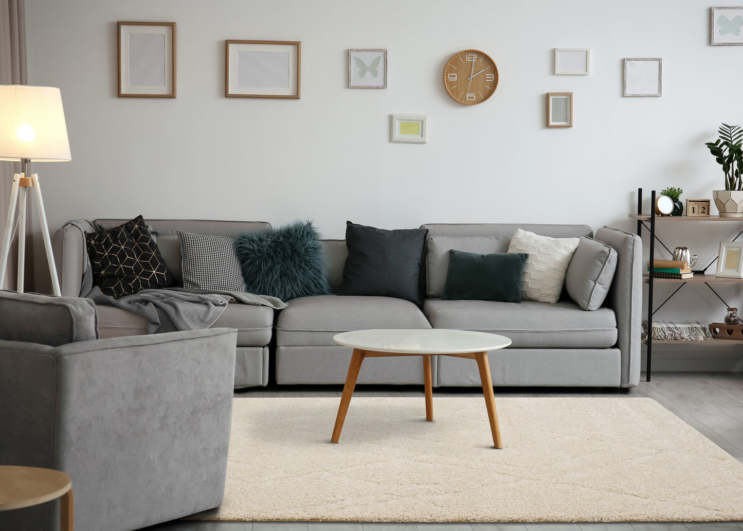 Modern Geometric Cream Area Rug