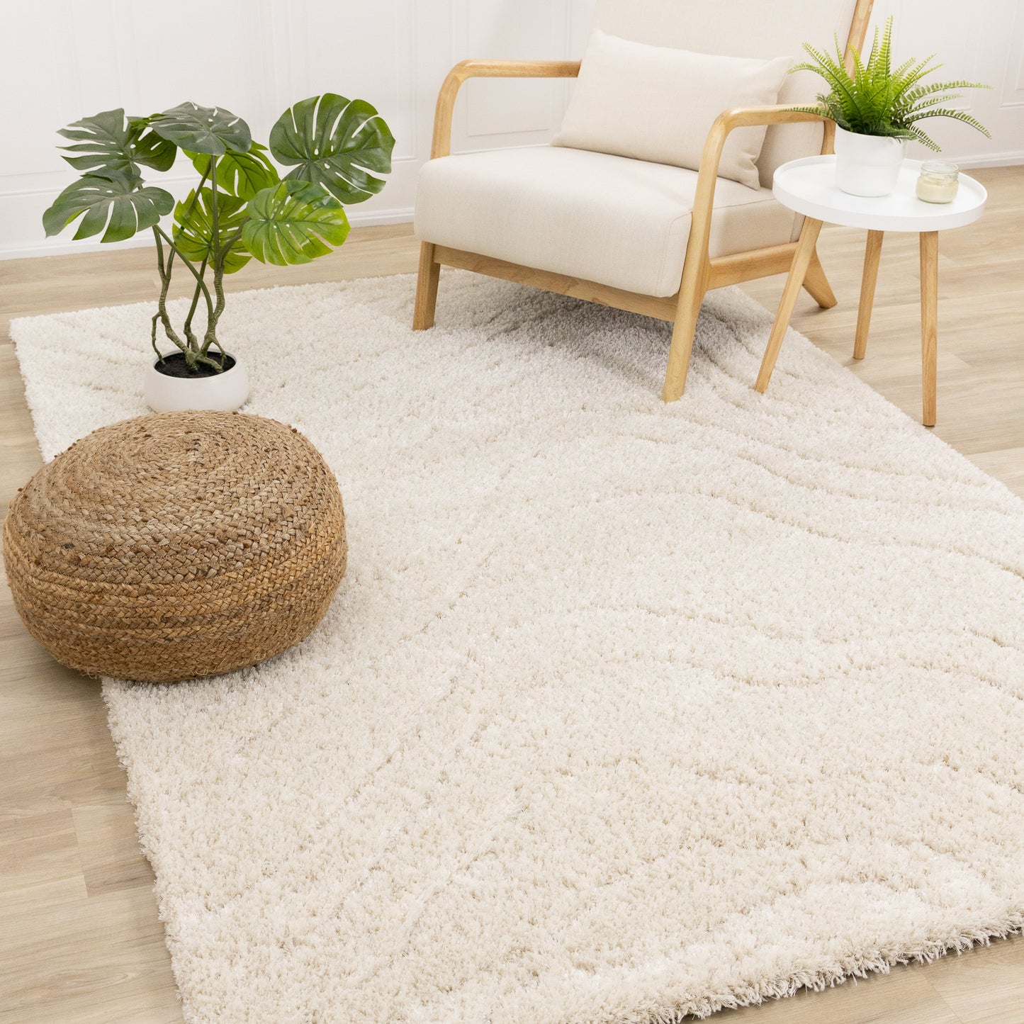 Modern Geometric Cream Area Rug