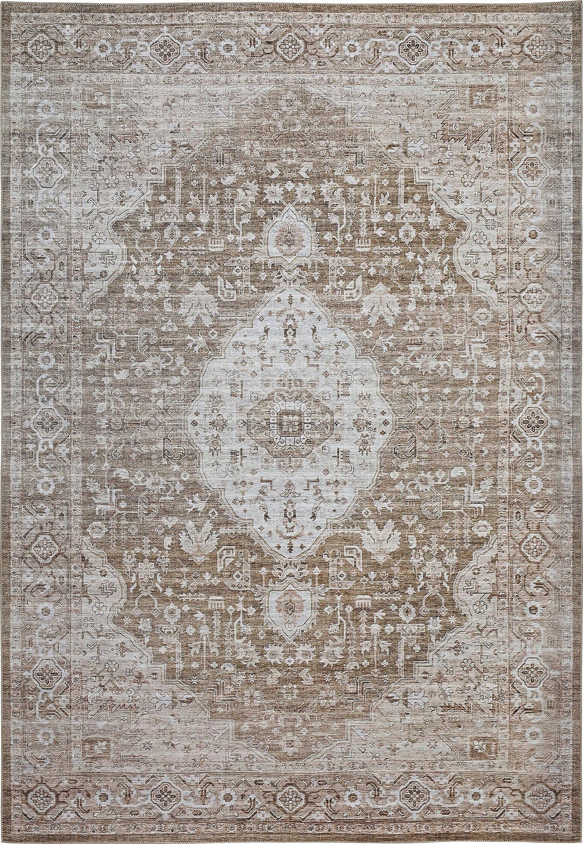 Tapis Lina à médaillon traditionnel marron
