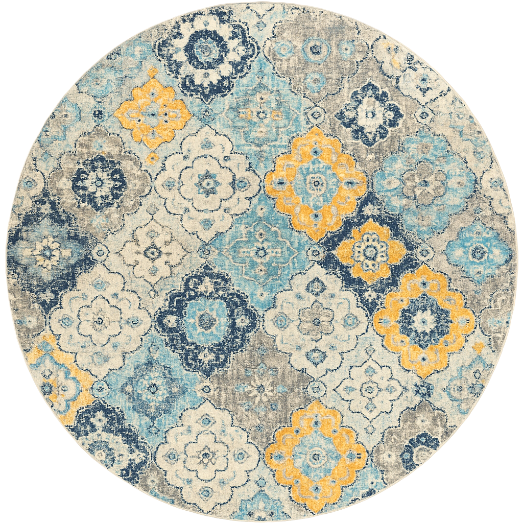 Savannah Mid-Century Modern Contemporary Blue Rug