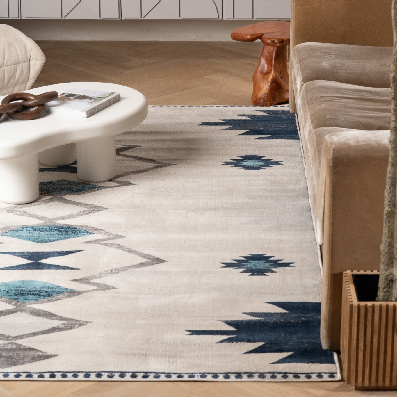 Alfombra de interior bohemia contemporánea