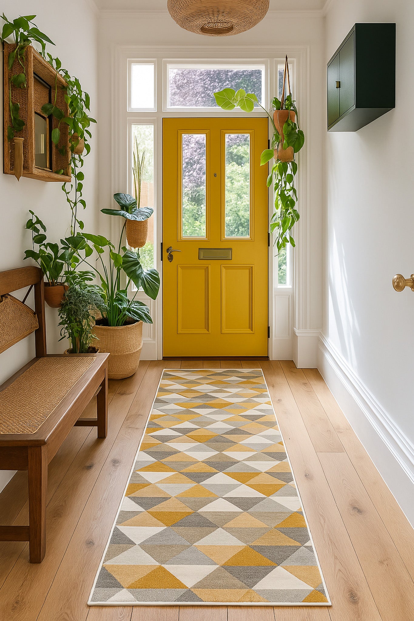 Savannah Mid-Century Modern Geometric Yellow Rug